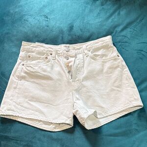 Agolde Parker Long Size 27 White Denim Shorts